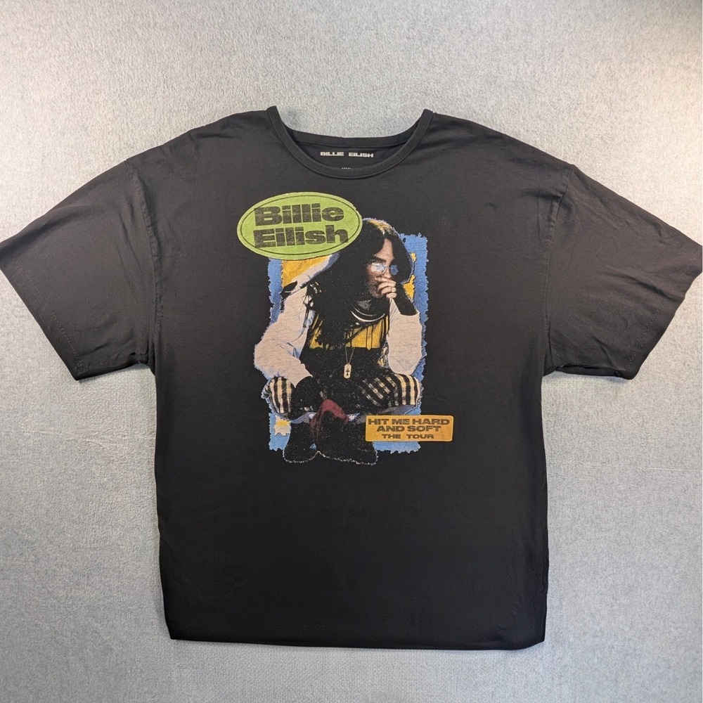 Billie Eilish Hit Me Hard and Soft‎ Tour 2024 2025 T-Shirt Black XXL 24.5x29